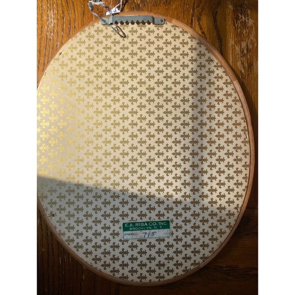 Vintage Oval Convex Bubble Glass Framed Pastoral Landscape Print By E.A. Riba Co - Picture 6 of 6